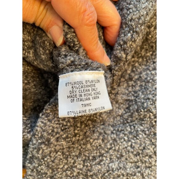 Eileen Fisher Petite Gray Open Front Cardigan Sweater - Picture 7 of 9